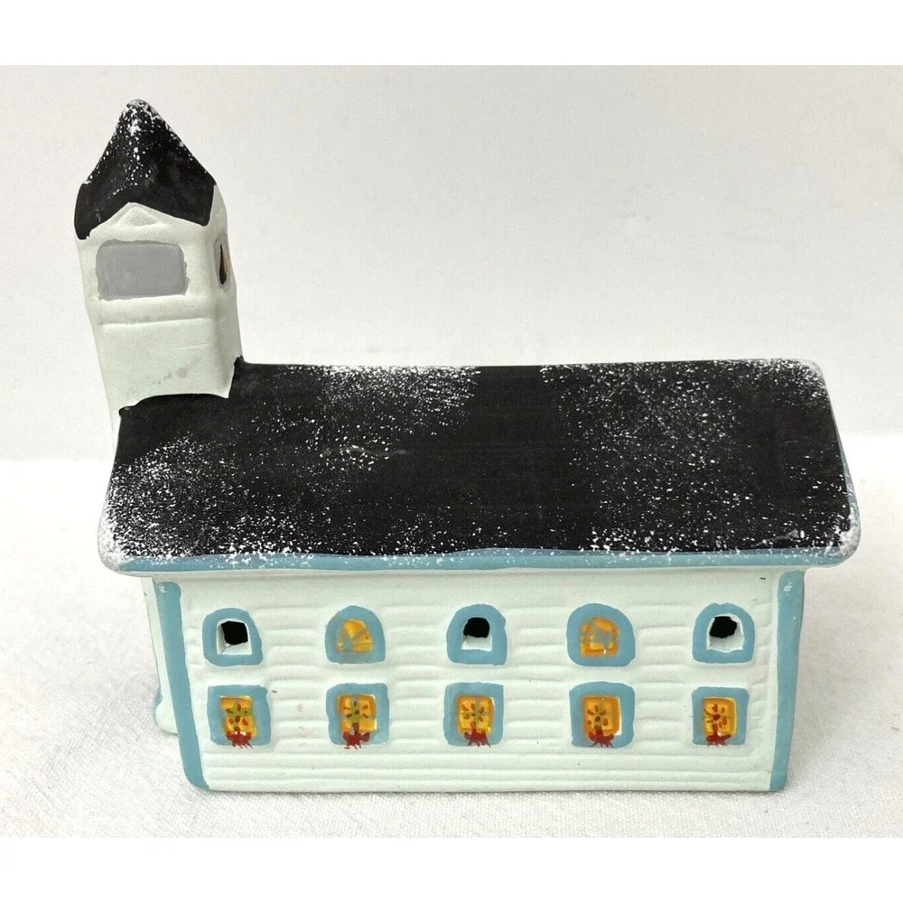 Silvestri Ceramic Christmas Village Church House Seasonal Holiday Vintage